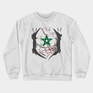 One Heart One Morocco One Flag Proud Of morish Crewneck Sweatshirt